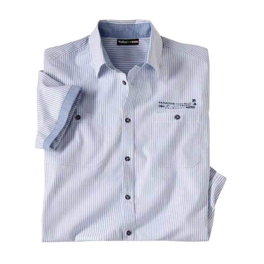 Atlas For Men Mens West Island Striped Shirt / Blue/White